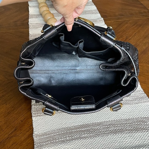 🔥VINTAGE🔥GUCCI Python Medium GG Running Tote Black - Picture 7 of 10